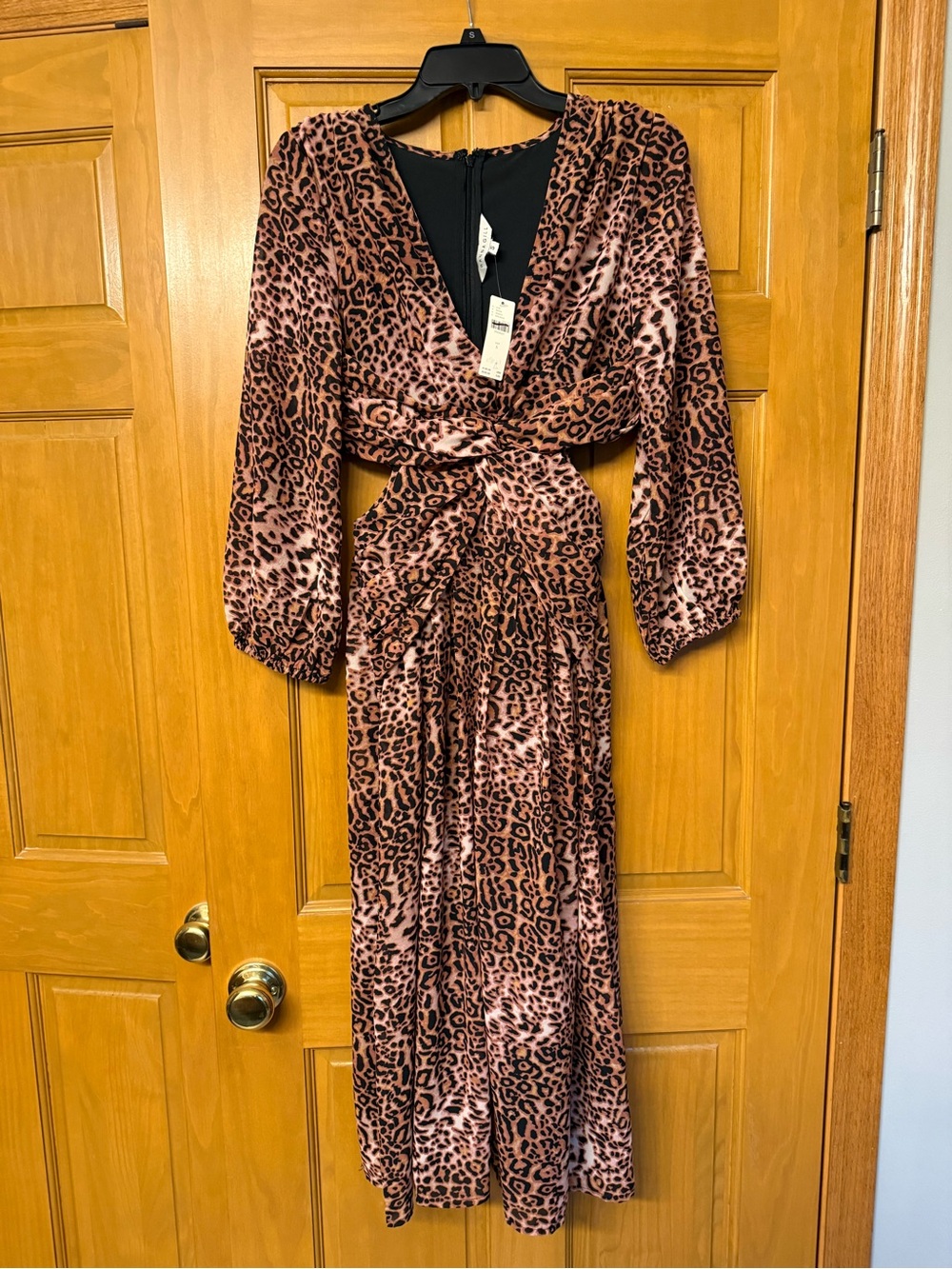 Anthropologie Ranna Gill Pink Leopard-Print Twist-Front Dress NWT - Picture 1 of 7